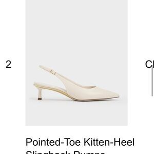 Pointed toe kitten heel slingback